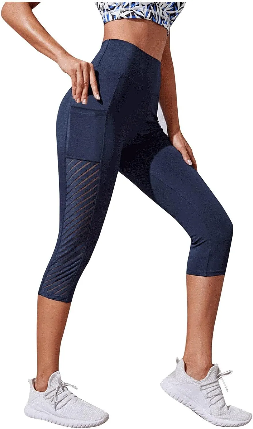 7/8 Leggings for Women Tummy Control - High Waisted Leggings with Pockets Yoga Pants Compression Leggings for Women