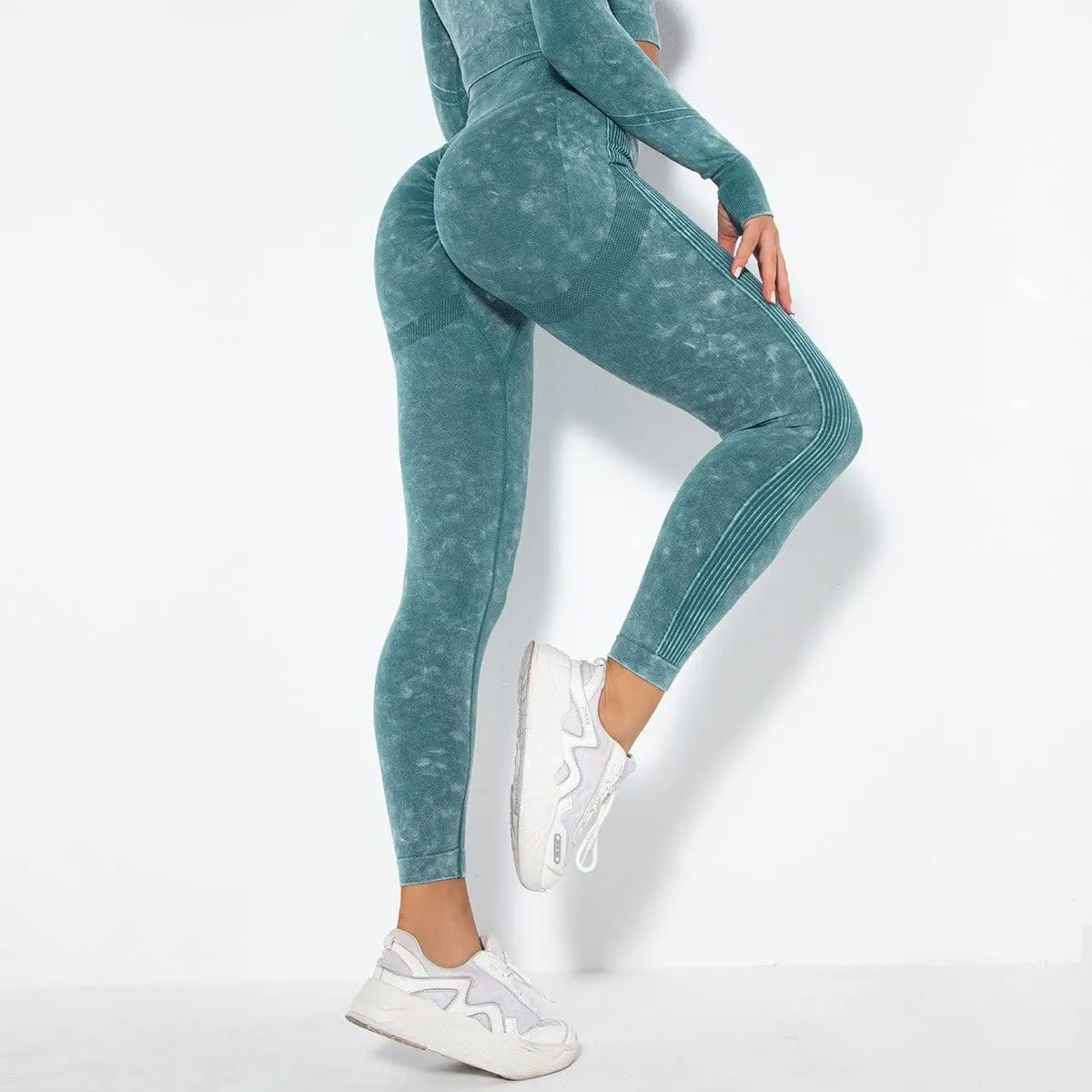 Akklian Gym Yoga Pants Compression Leggings for Women High Waist Butt Lifting Leggings Comfy Stretchy Striped Sports Leggings
