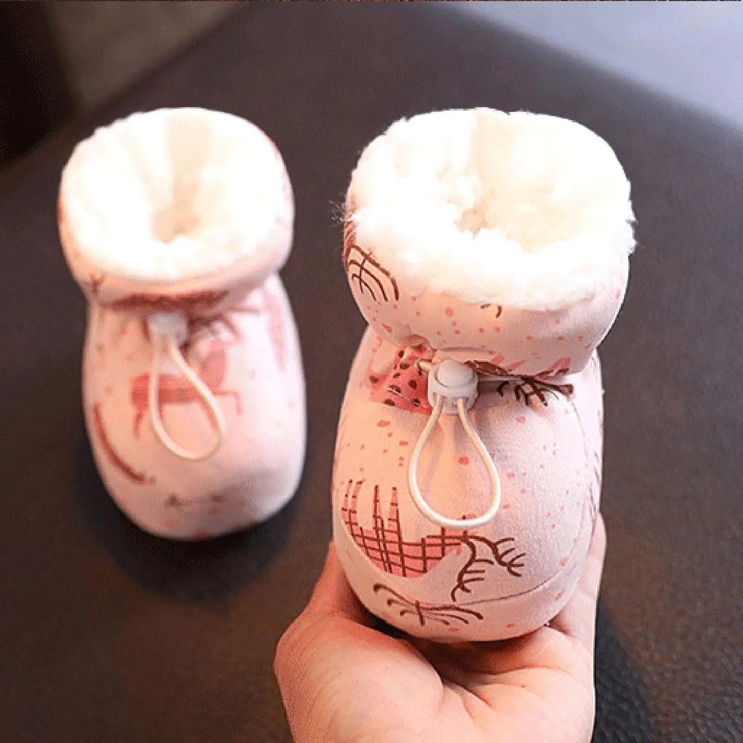 artoon Animal Cotton Booties For Infant Baby Girls Fuzzy Lined Soft Boots Shoes Winter Outdoor Cozy Snow Non Slip Shoes