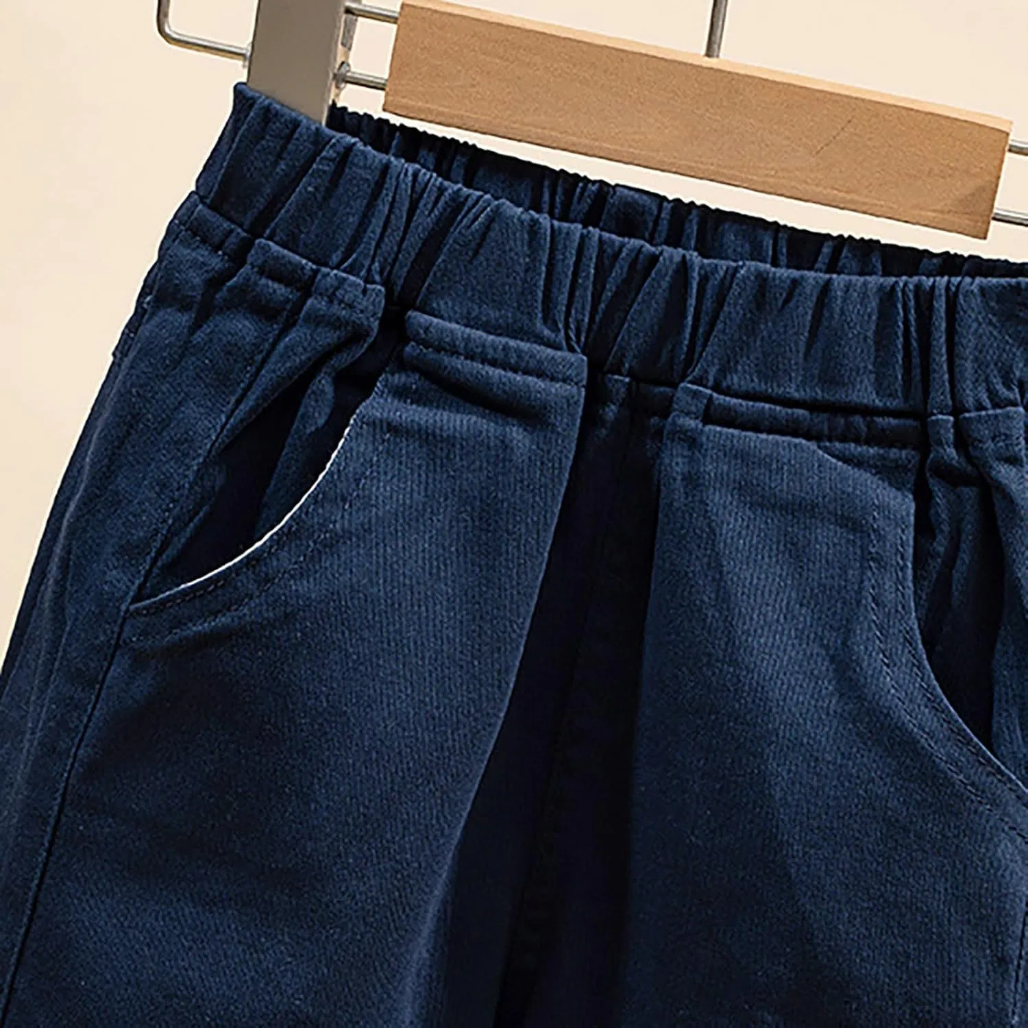 Baby Boys' and Toddler Chino Pants Elastic Waist School Pants for Boys Unifor Pants Solid Casual Big Boys Pants
