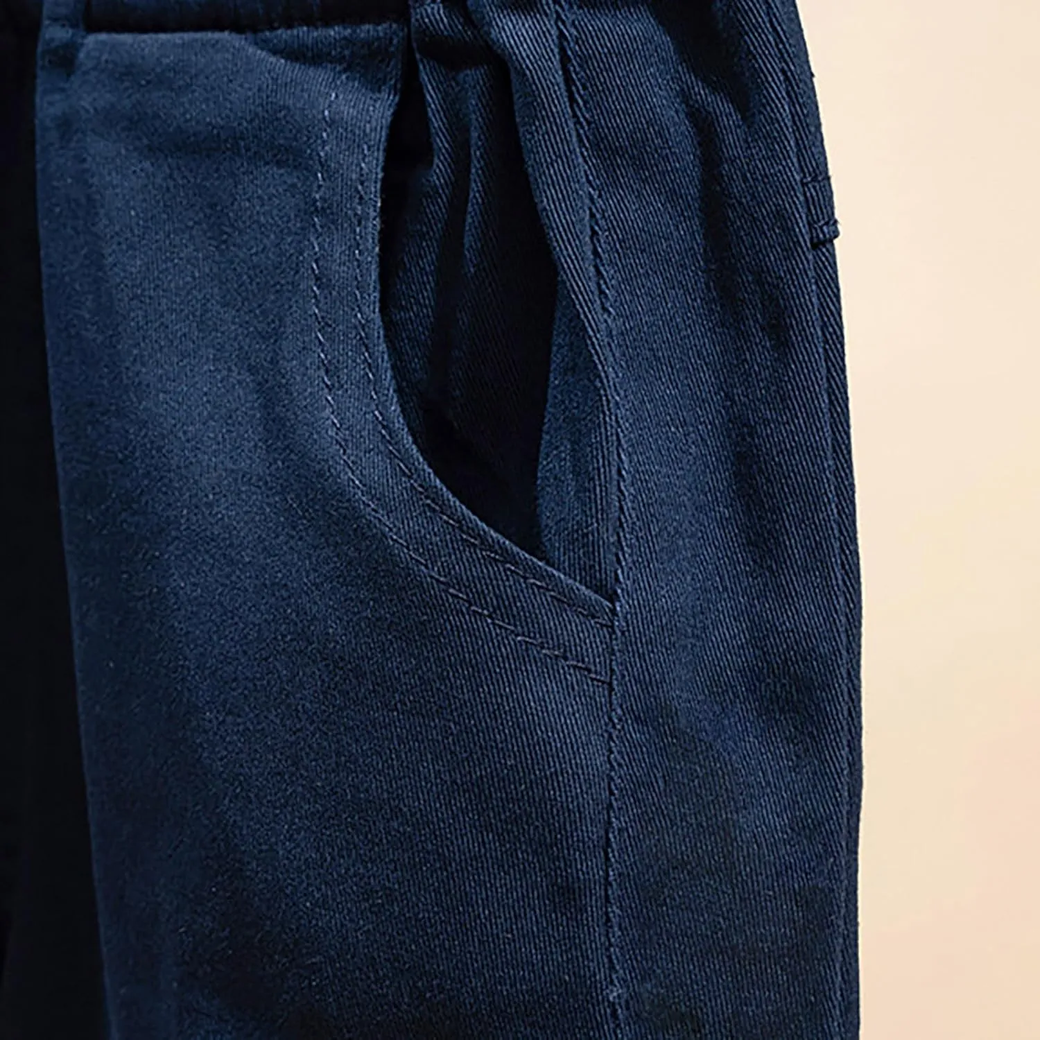 Baby Boys' and Toddler Chino Pants Elastic Waist School Pants for Boys Unifor Pants Solid Casual Big Boys Pants