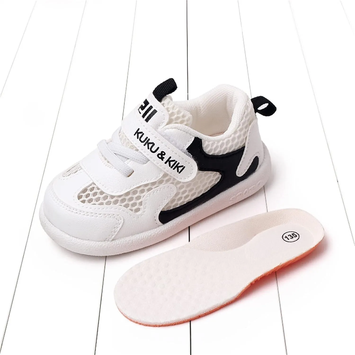 Baby Boys Girls Breathable Sneakers Non-Slip Rubber Sole High-Top Toddler Lightweight Walking Shoes Mesh Trainers