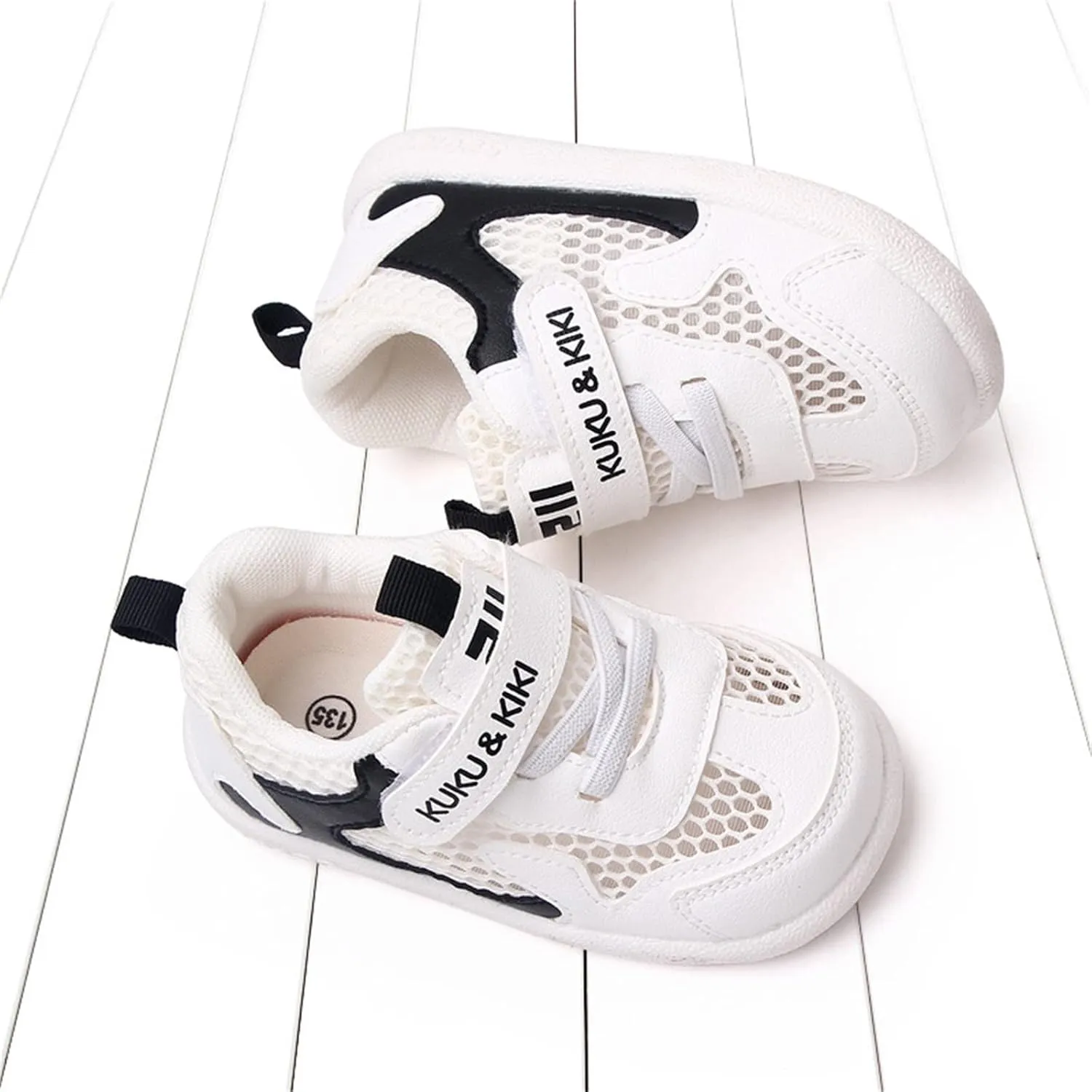 Baby Boys Girls Breathable Sneakers Non-Slip Rubber Sole High-Top Toddler Lightweight Walking Shoes Mesh Trainers
