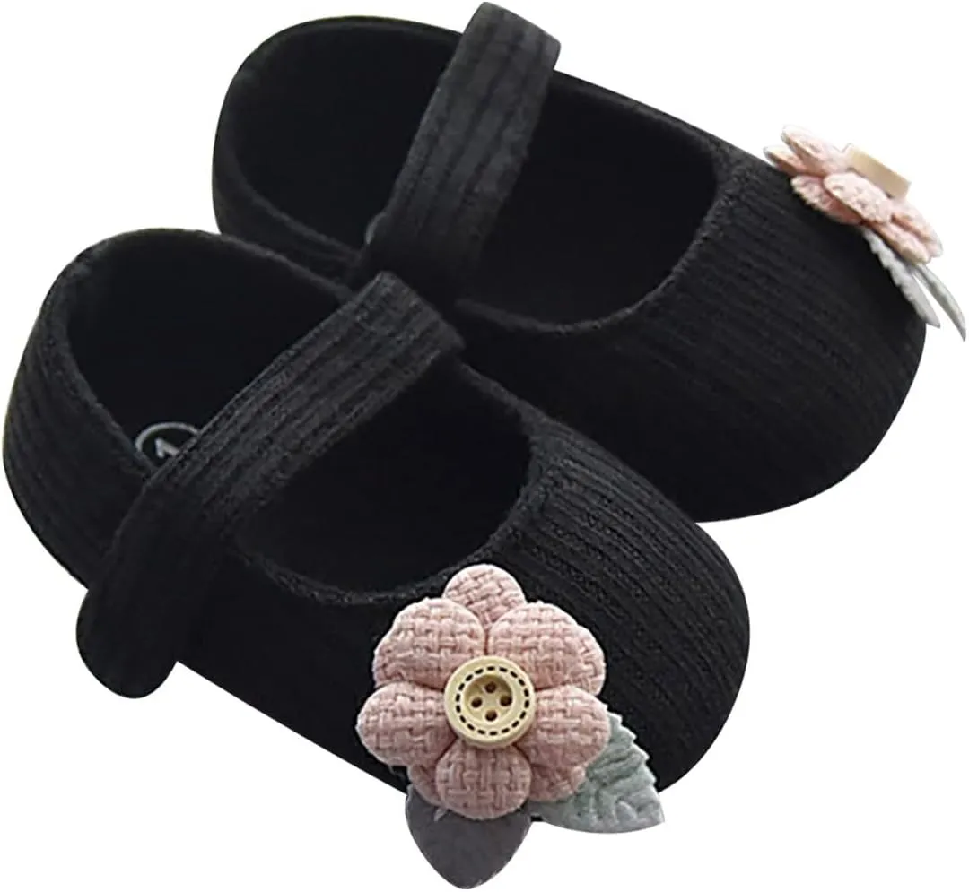 Baby Infant Closed Toe Flower Sandals Canvas Strap Ankle Non Slip First Walking Summer Shoes Newborn Soft Cute Loafers