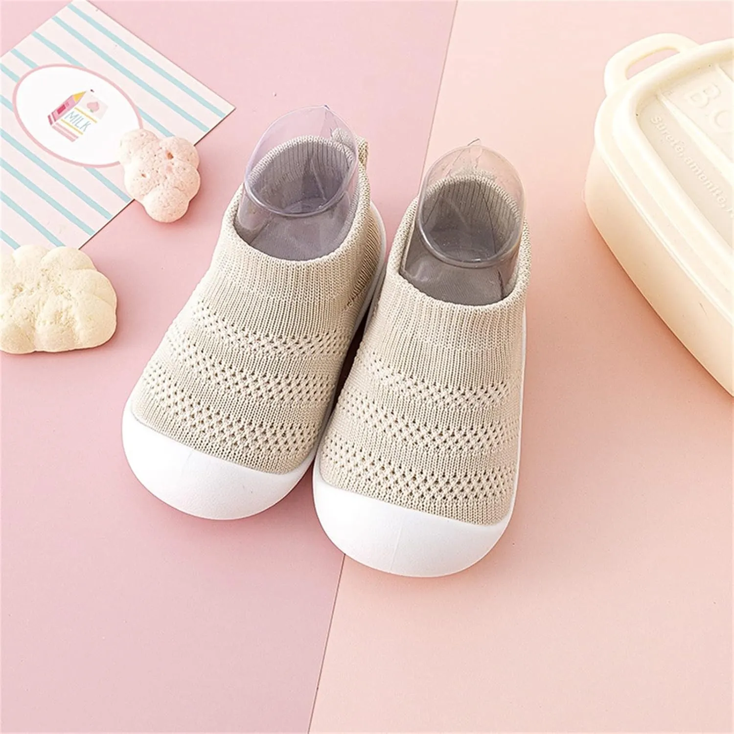 Baby Sock Shoes Baby Walking Shoes Infant Antislip Mesh Breathable Soft Rubber Sole Slippers Toddler Boys Girls Slip on Sneakers