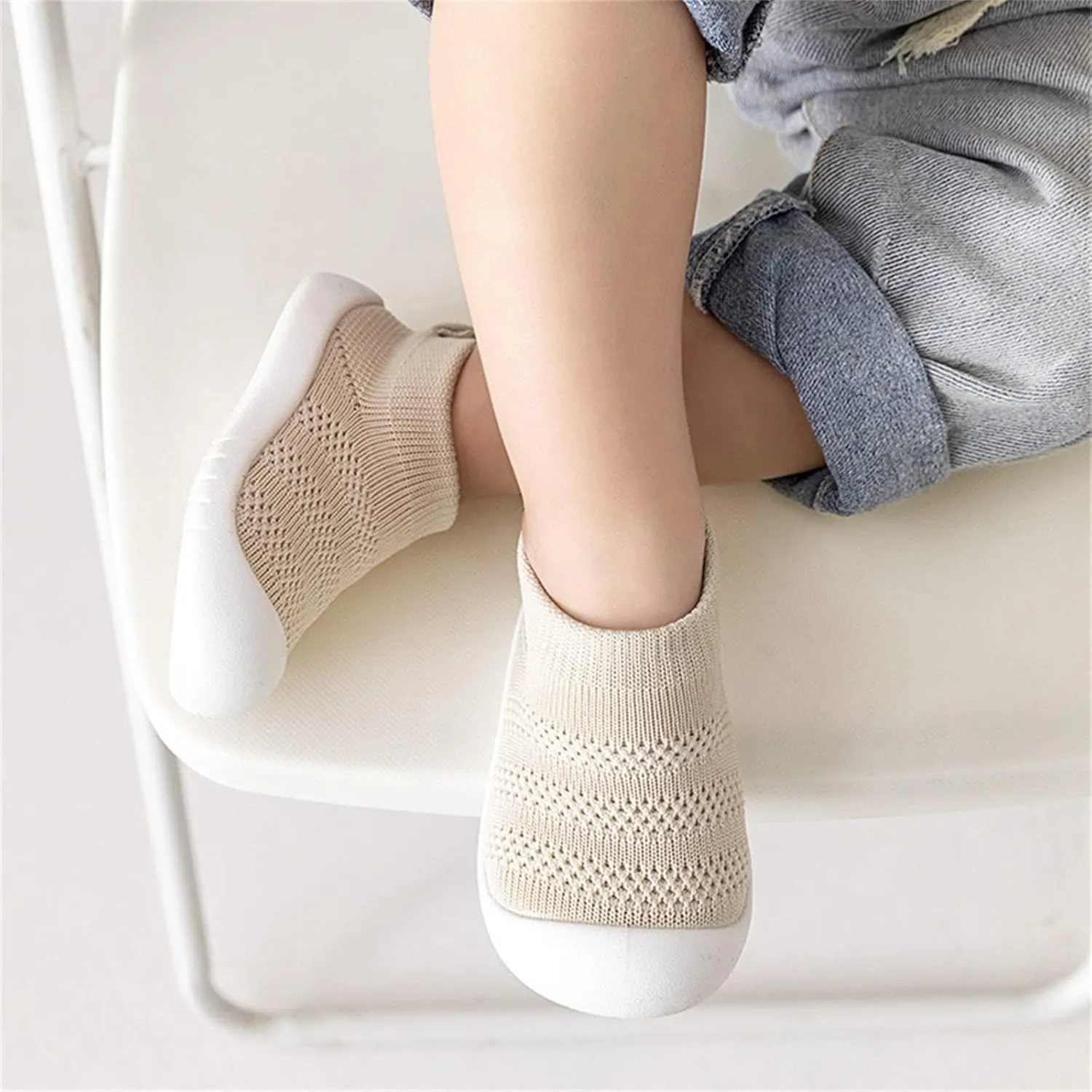 Baby Sock Shoes Baby Walking Shoes Infant Antislip Mesh Breathable Soft Rubber Sole Slippers Toddler Boys Girls Slip on Sneakers
