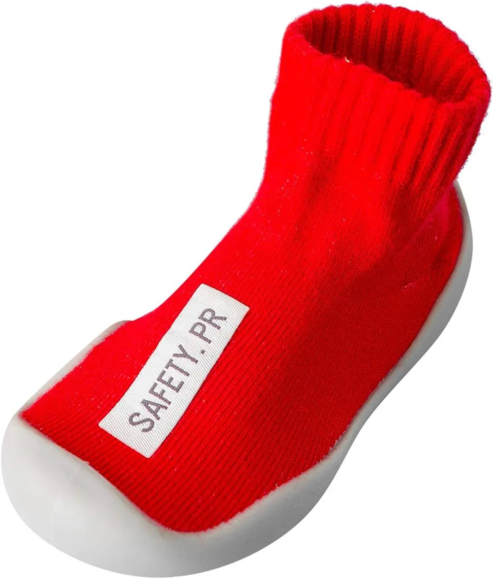 Baby Trainers, Baby Boy Girl Cartoon Warm Floor Socks Rubber Sole Shoes Anti-Slip First Walker