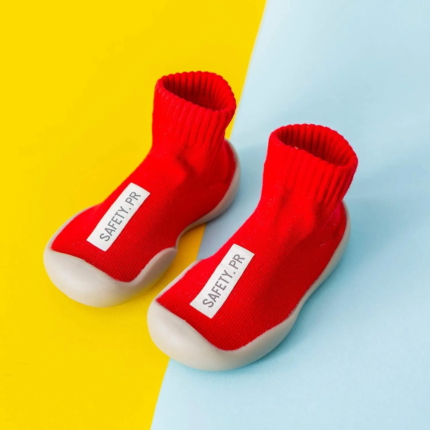 Baby Trainers, Baby Boy Girl Cartoon Warm Floor Socks Rubber Sole Shoes Anti-Slip First Walker