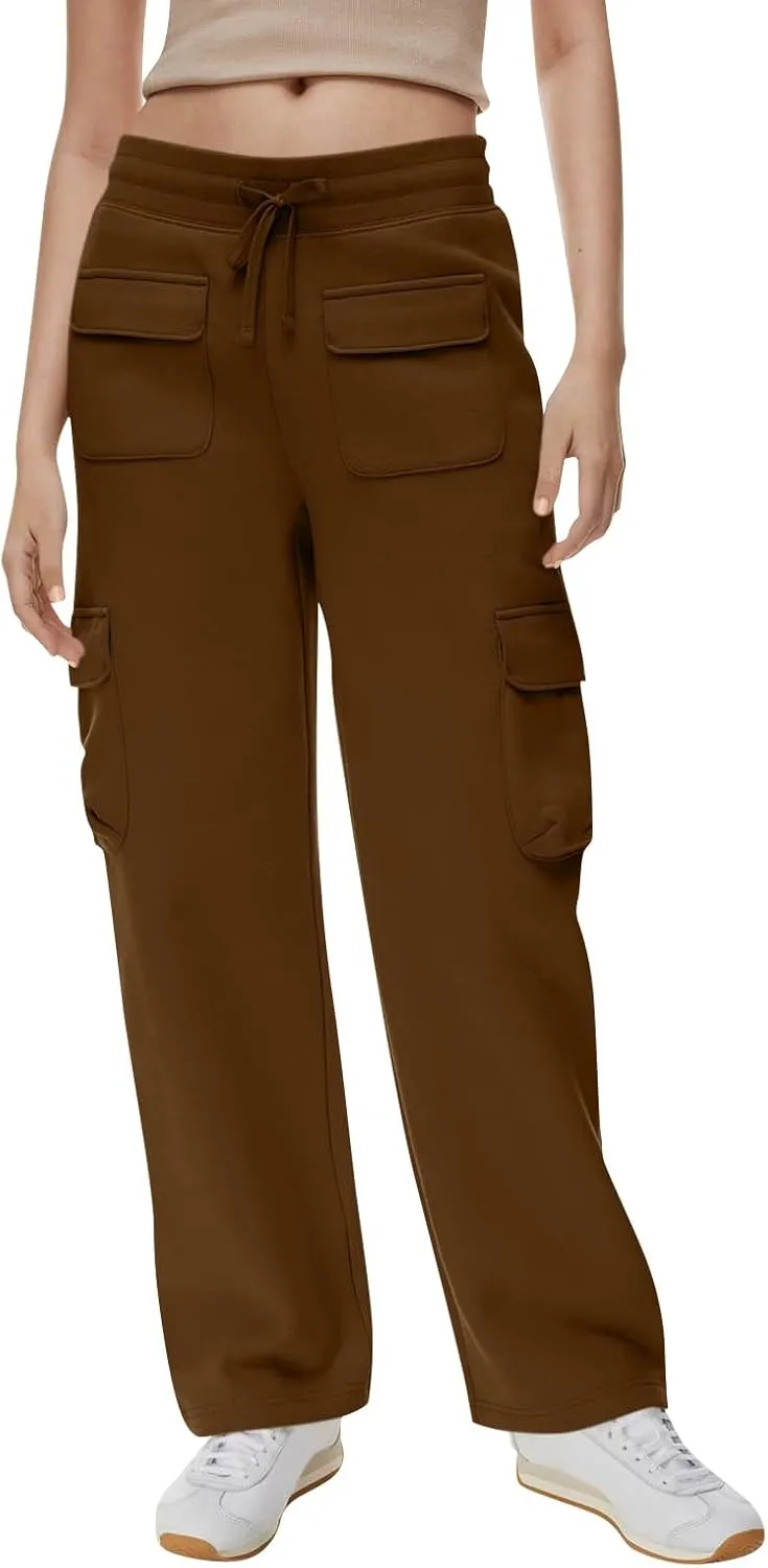 Baggy Cargo Sweatpants for Women Casual Fleece High Waisted Joggers Pants Oversized Fall Outfits Y2k Clothes 2024