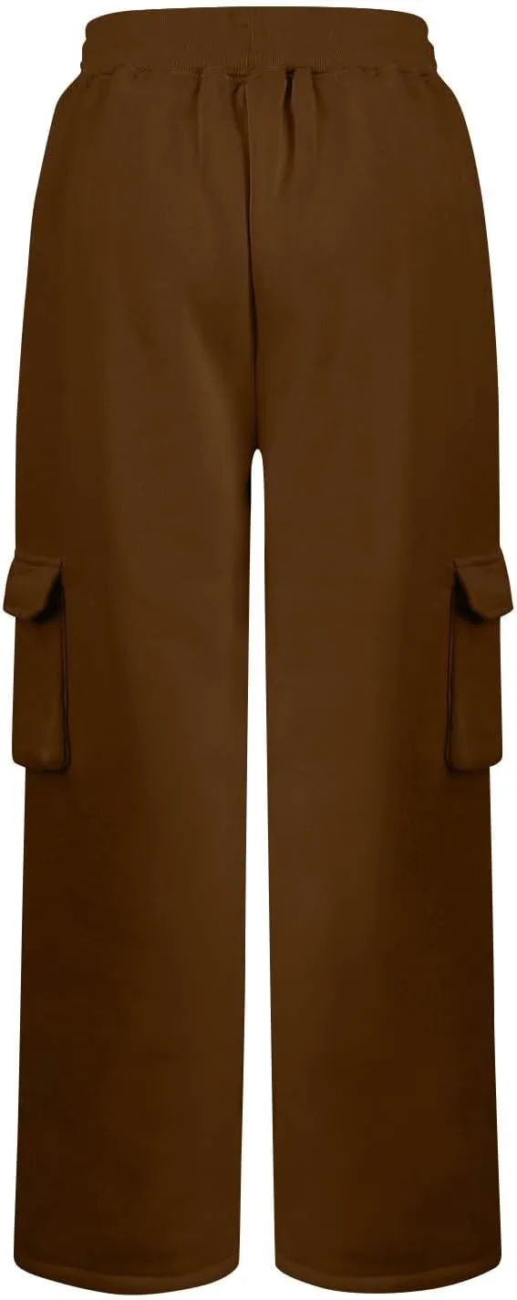 Baggy Cargo Sweatpants for Women Casual Fleece High Waisted Joggers Pants Oversized Fall Outfits Y2k Clothes 2024