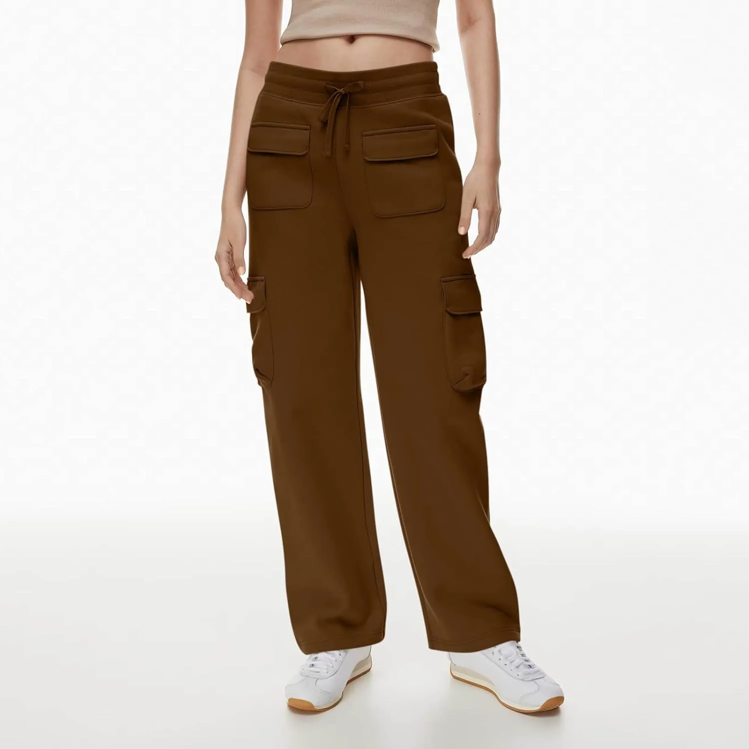 Baggy Cargo Sweatpants for Women Casual Fleece High Waisted Joggers Pants Oversized Fall Outfits Y2k Clothes 2024