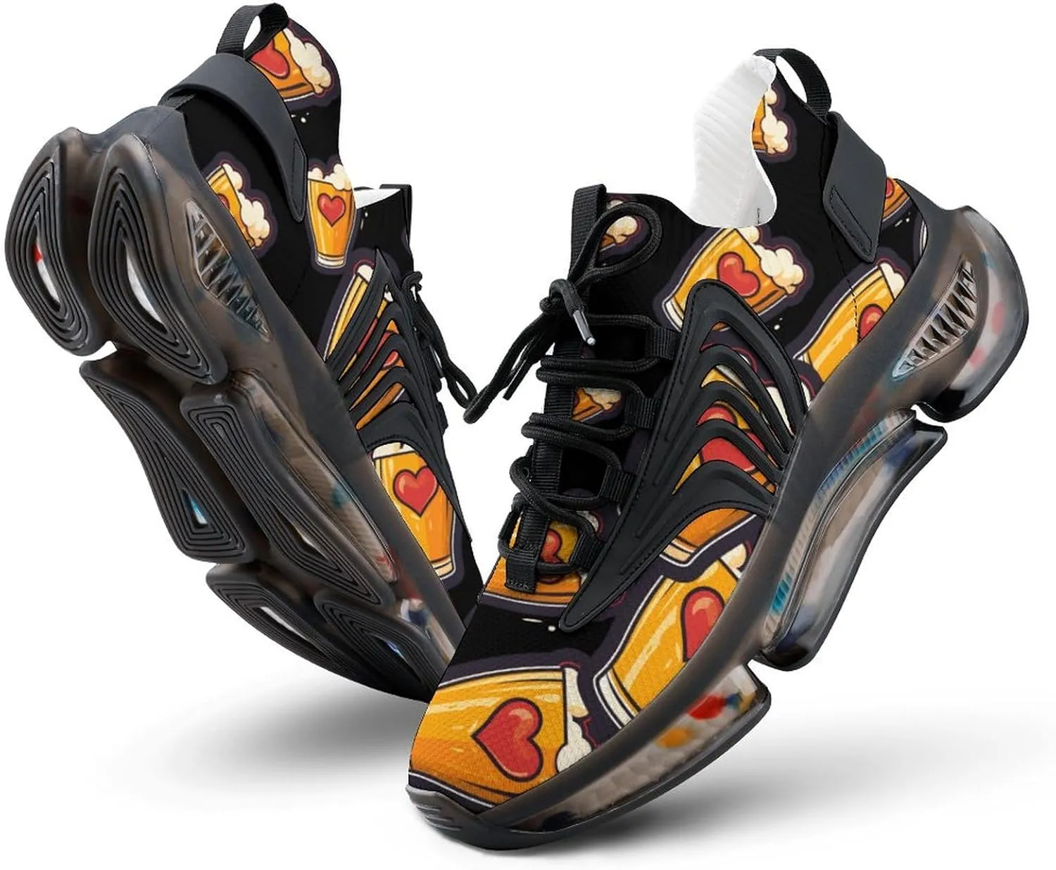 Beer Foam Print Mens Sneakers Running Shoes Lightweight Athletic Shoes for Jogging Walking Gym