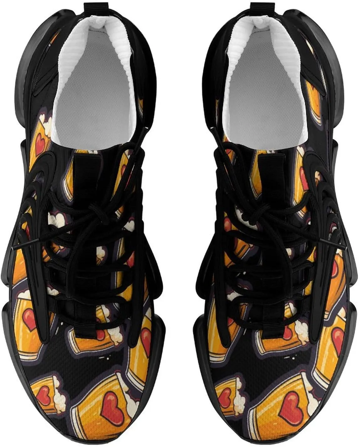 Beer Foam Print Mens Sneakers Running Shoes Lightweight Athletic Shoes for Jogging Walking Gym