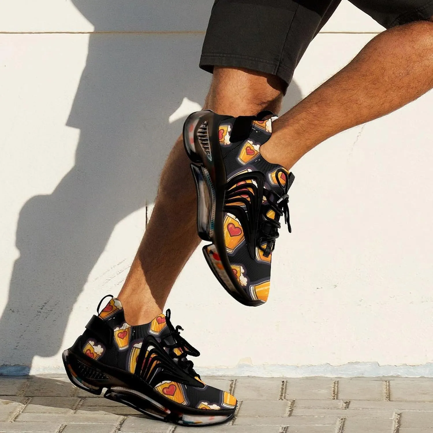Beer Foam Print Mens Sneakers Running Shoes Lightweight Athletic Shoes for Jogging Walking Gym