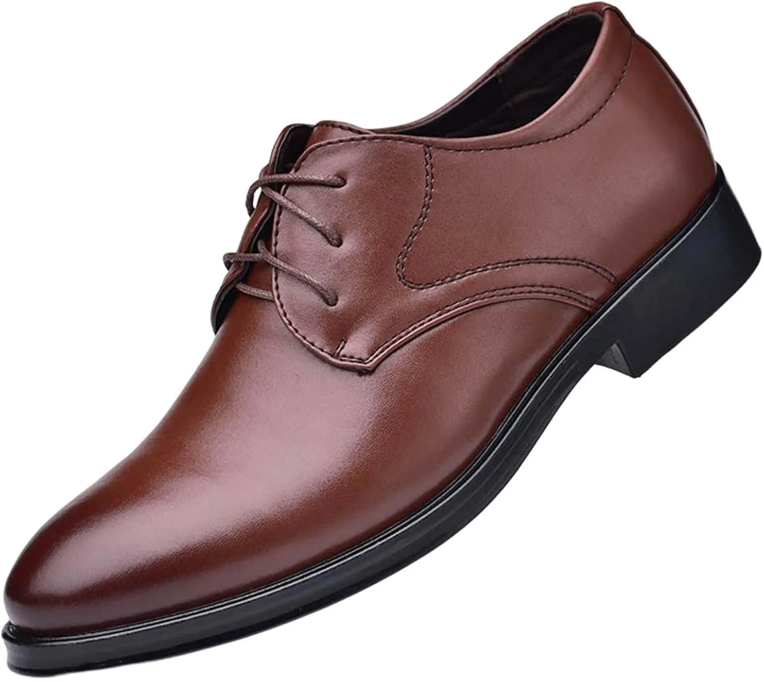 Black Dress Shoes for Men Fashion Oxfords Classic Lace up Shoe Heel Pad Design for Formal Occasions Work Footwear