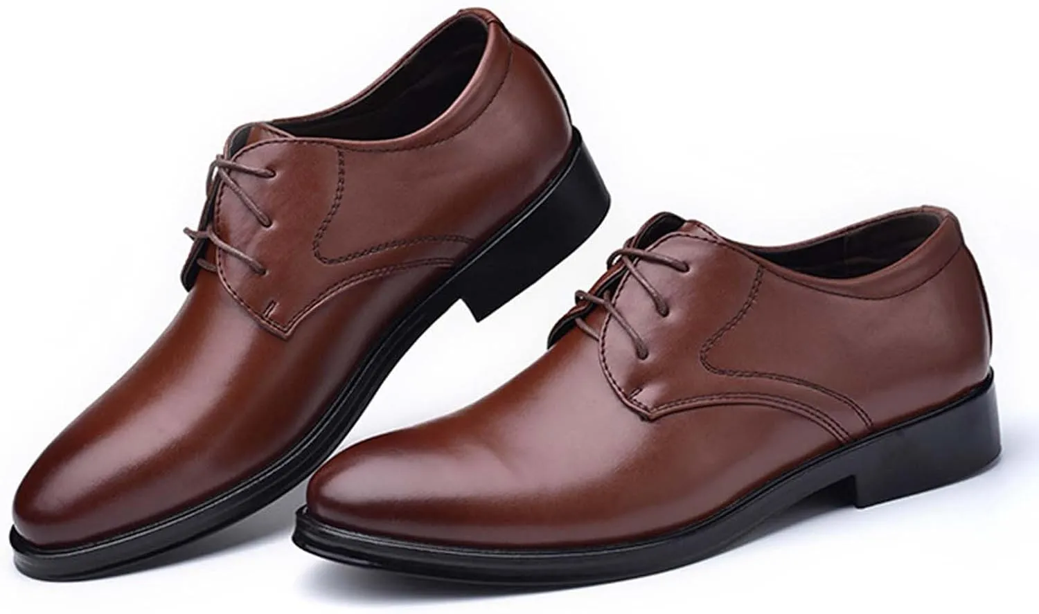 Black Dress Shoes for Men Fashion Oxfords Classic Lace up Shoe Heel Pad Design for Formal Occasions Work Footwear