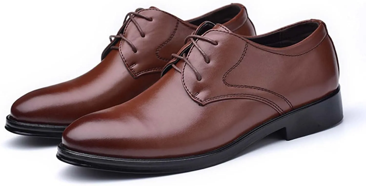 Black Dress Shoes for Men Fashion Oxfords Classic Lace up Shoe Heel Pad Design for Formal Occasions Work Footwear