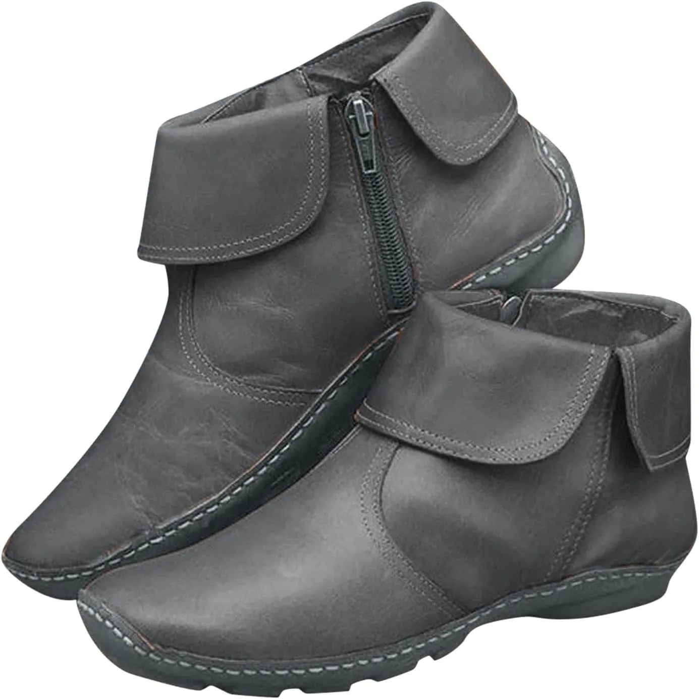 Boots for Women Ankle Booties Flat Comfort Classic Ankle Boots Western Casual Dressy Wide Width Boot Pull-On