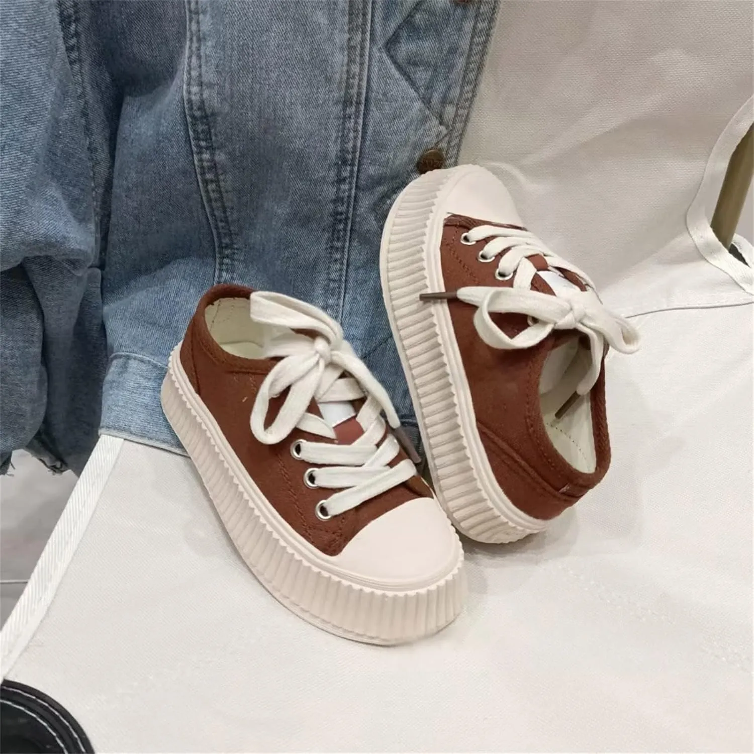 Boys Athletic Shoes Toddler Little Kid Canvas Shoes Boys and Girls Low Top Slip On Platform Sneaker Shoe Walking Causal