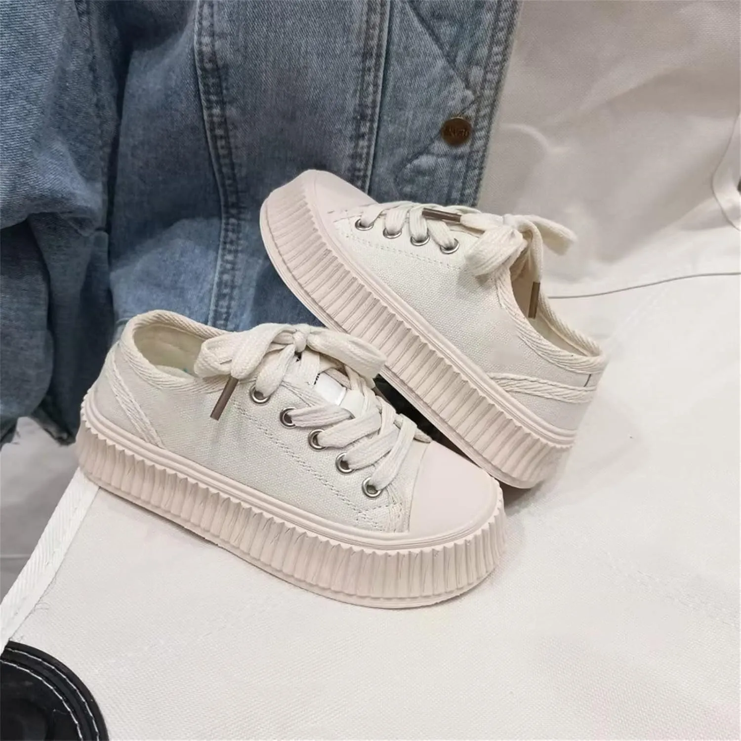 Boys Athletic Shoes Toddler Little Kid Canvas Shoes Boys and Girls Low Top Slip On Platform Sneaker Shoe Walking Causal