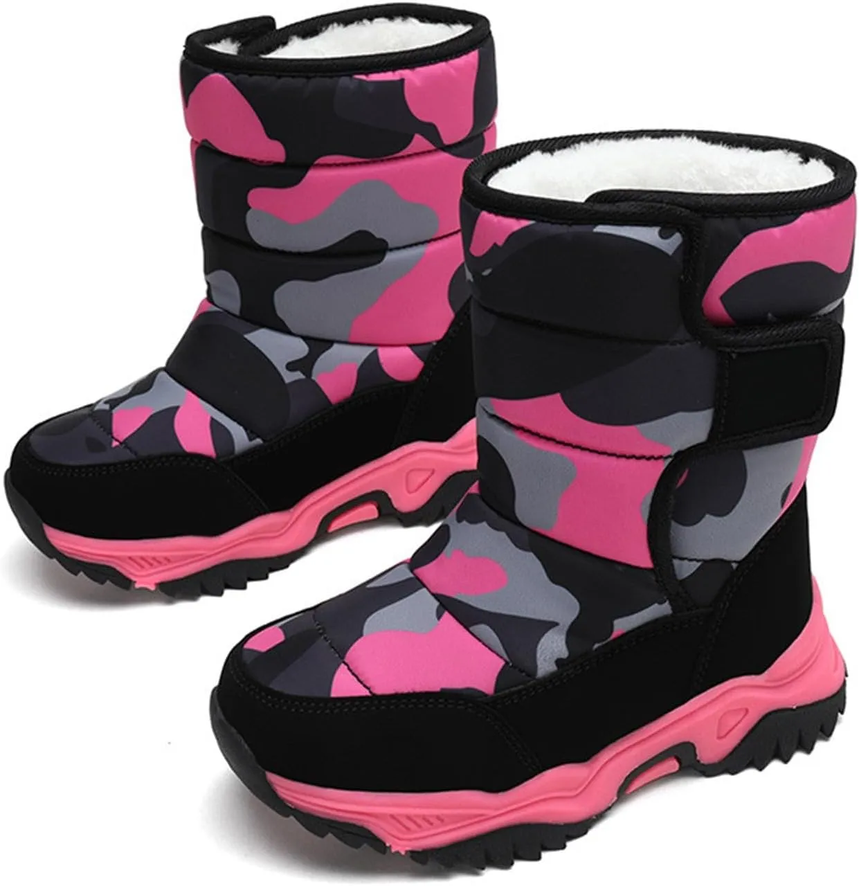 Boys' Cotton Shoes Camouflage And Fleece Thickened Winter Warm Cotton Boots Kid Snow Boots for