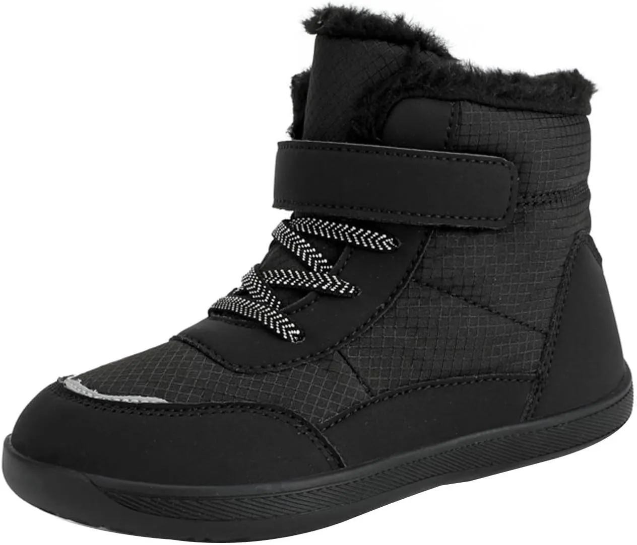 Boys Girls Barefoot Winter Boots With Wide Toe Box Slip Drop Sole Ankle Winter Snow Boots For Boys Youth Casual Boots
