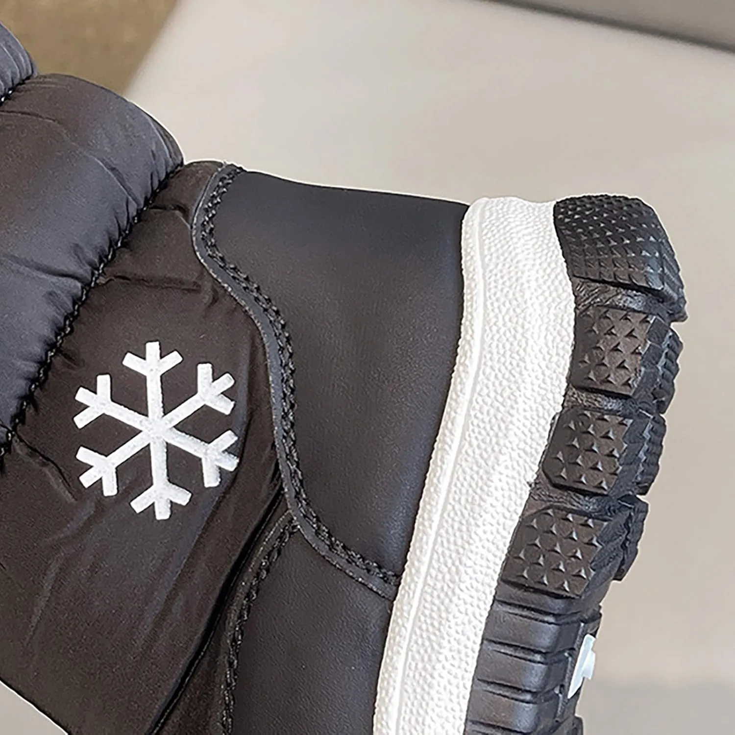 Boys Girls Mid Calf Snow Boots Warm Cozy Anti-Slip Faux Fr ining Insulated Shoes for Little/Big Snow Slide for Kids