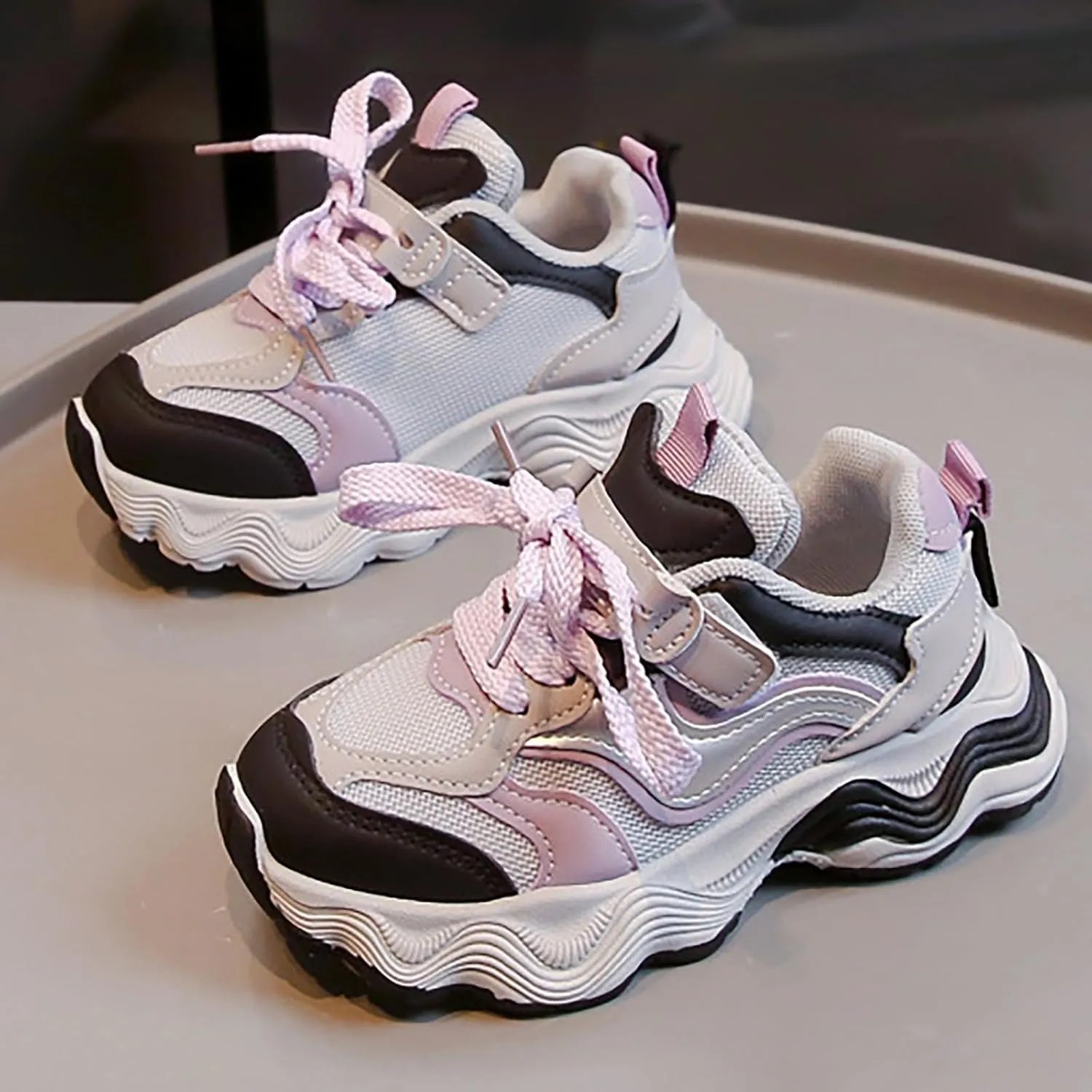 Boys Girls Tennis Shoes Kids Lightweight Breathable Sneakers Lace-up Running Athletic Shoes for Tennis Shoes Girl
