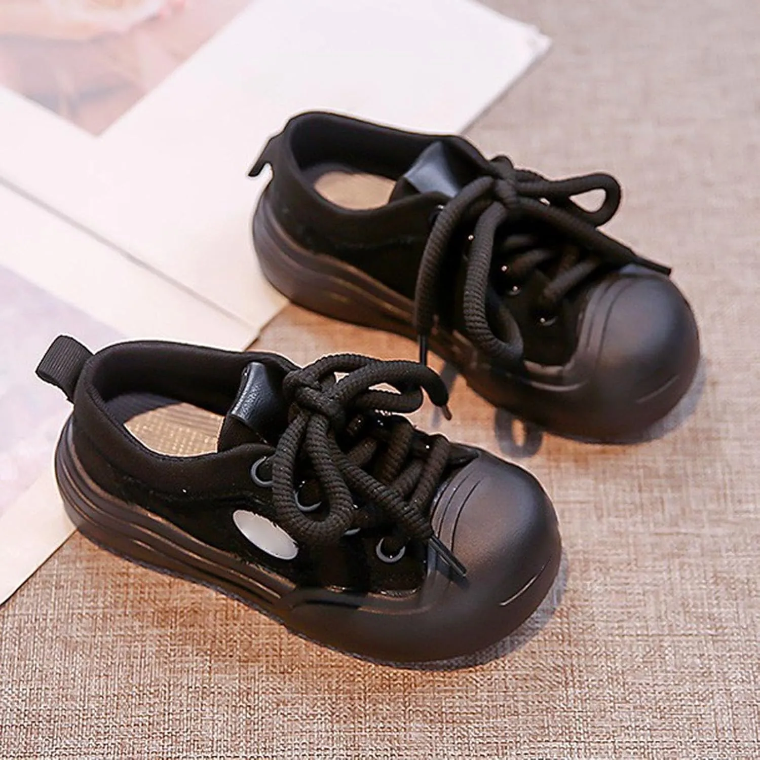 Boys School Shoes Boy's Girl's Canvas Shoes Slip-On Lightweight Fashion Sneakers Casual Lace up Walking