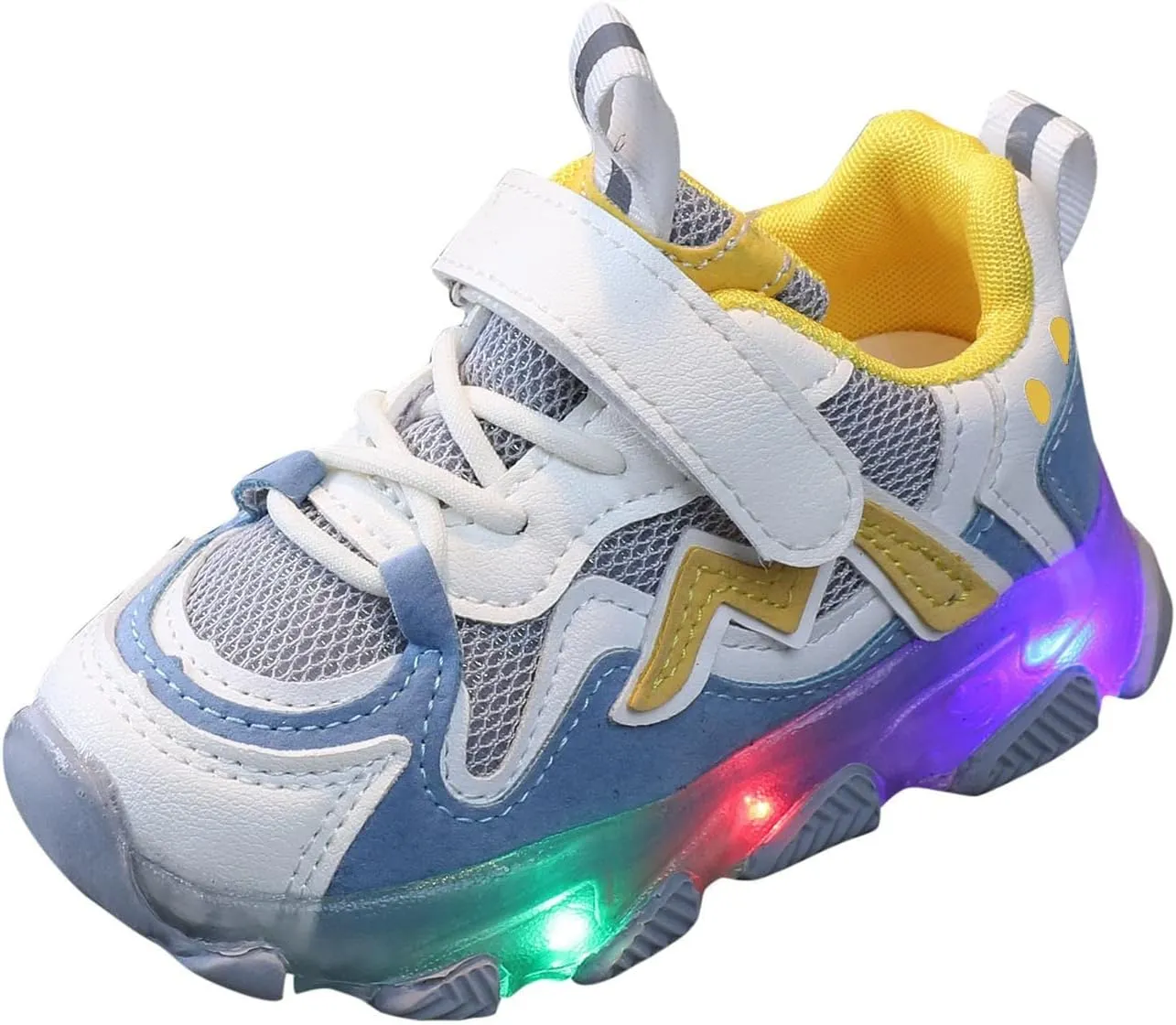 Boys Slip on Shoes Light Up Shoes for Boys Girls Toddler LED Flashing Breathable Sport Walking Running Shoes for Baby