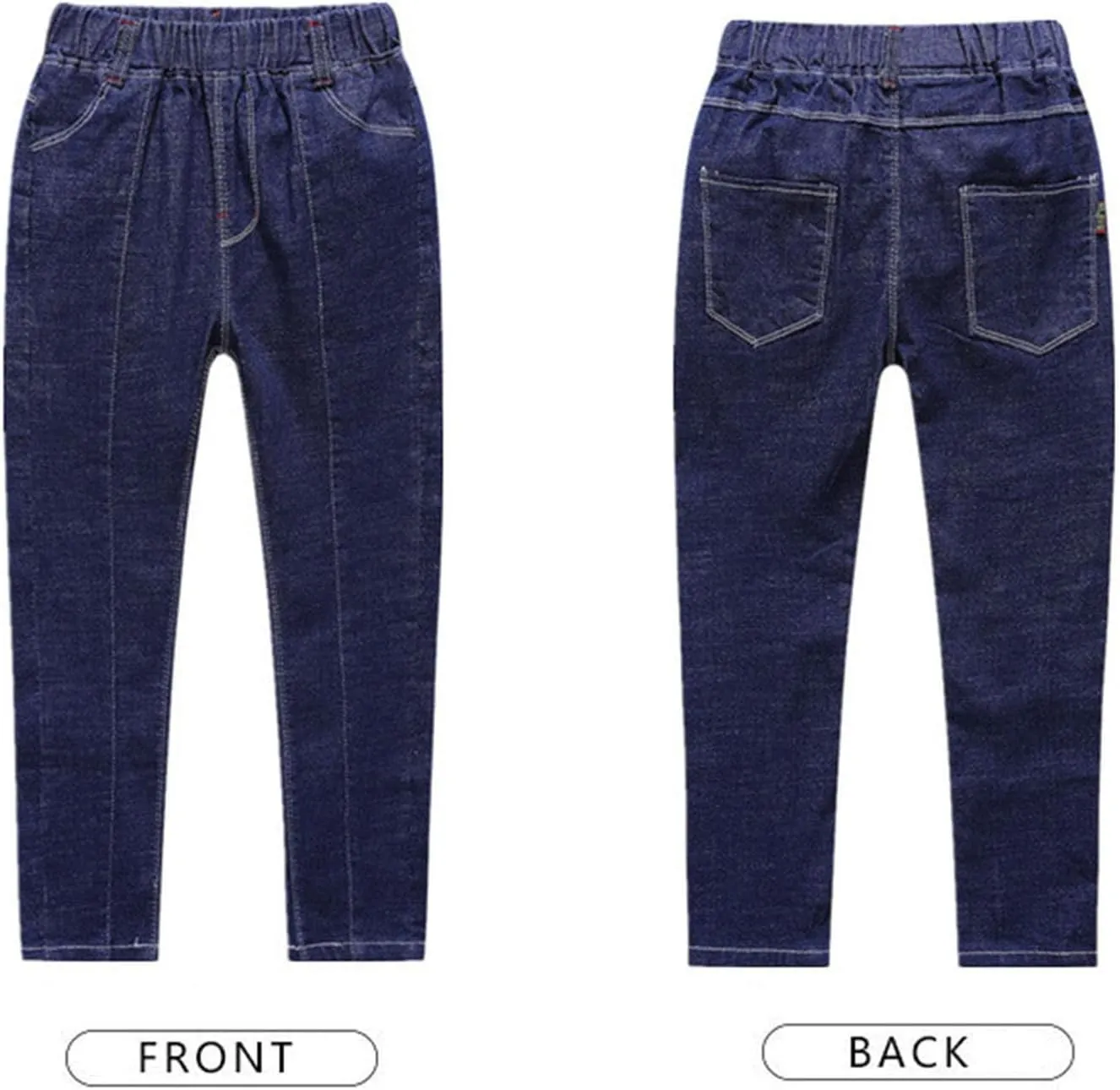 Boys Stretch Jeans Casual Summer 2025 Elastic High Waist Straight Leg Slim Fit Denim Pants with Pockets 4-14 Years