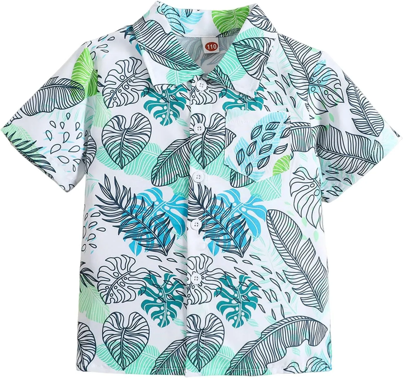 Boys Toddler Clothes Leaf Prints Beach Gentleman T Shirt Tops