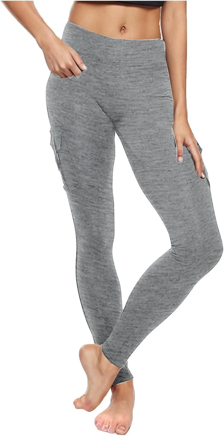 Butt Lifting Leggings with Pockets Workout Cargo Leggings High Waist Yoga Pants Workout Running Tights Leggings