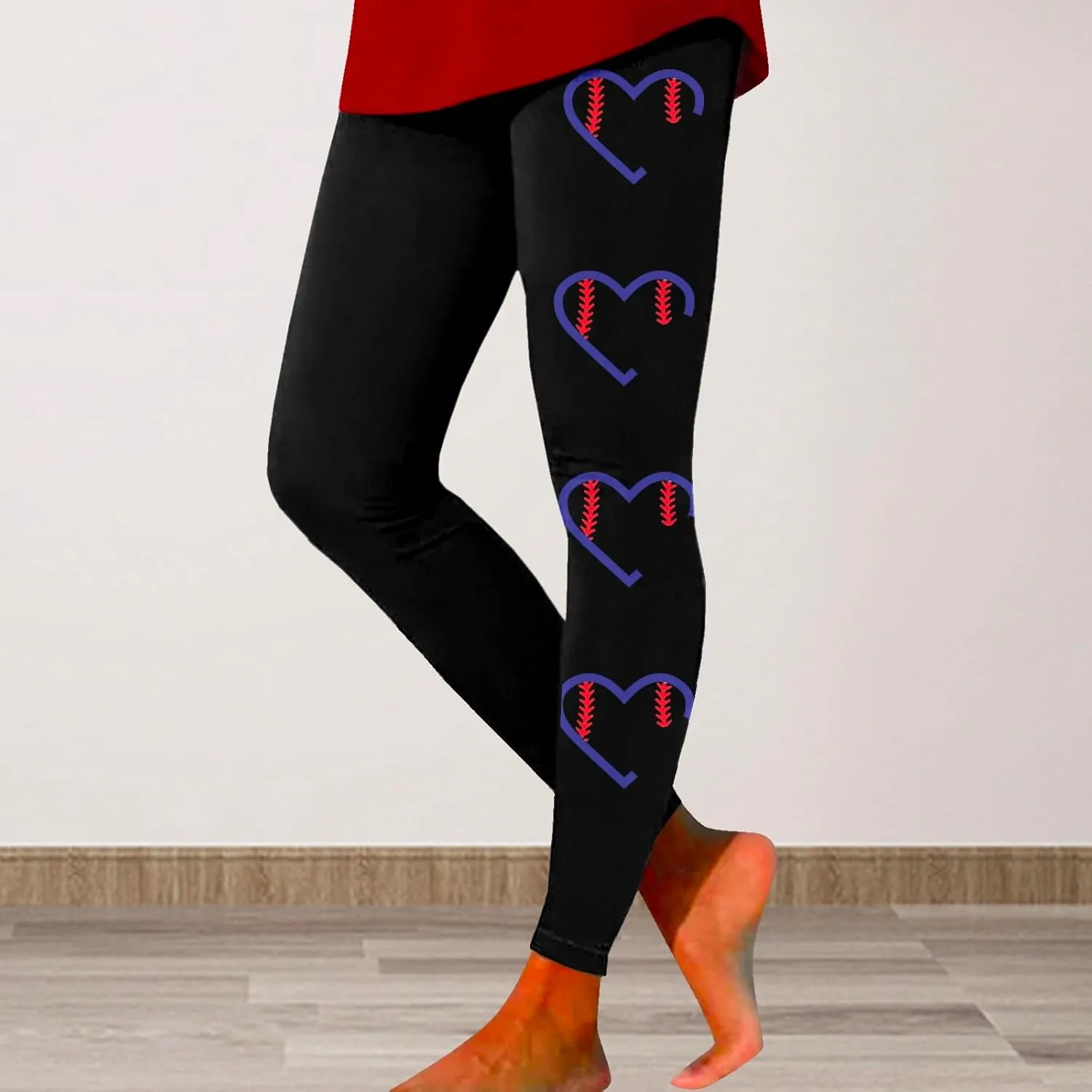Buttery Soft Flare Leggings for Women Pink Valentines Day Women's Valentines Day Leggings Yoga Pants