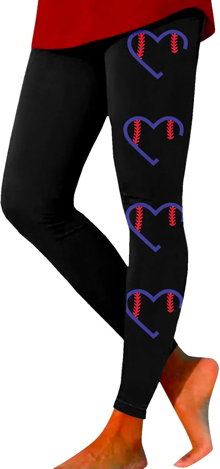 Buttery Soft Flare Leggings for Women Pink Valentines Day Women's Valentines Day Leggings Yoga Pants