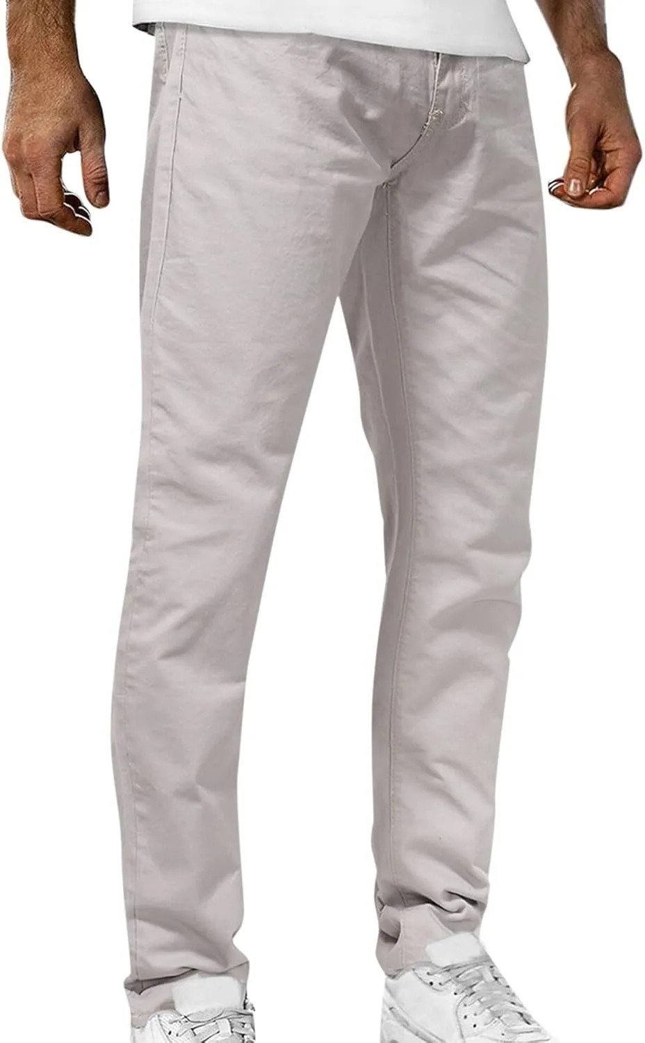 Button Men's Mid-waist Jeans With Pocket Jeans Casual Men's Zip Men's pants Key Relaxed Fit Jeans for Men