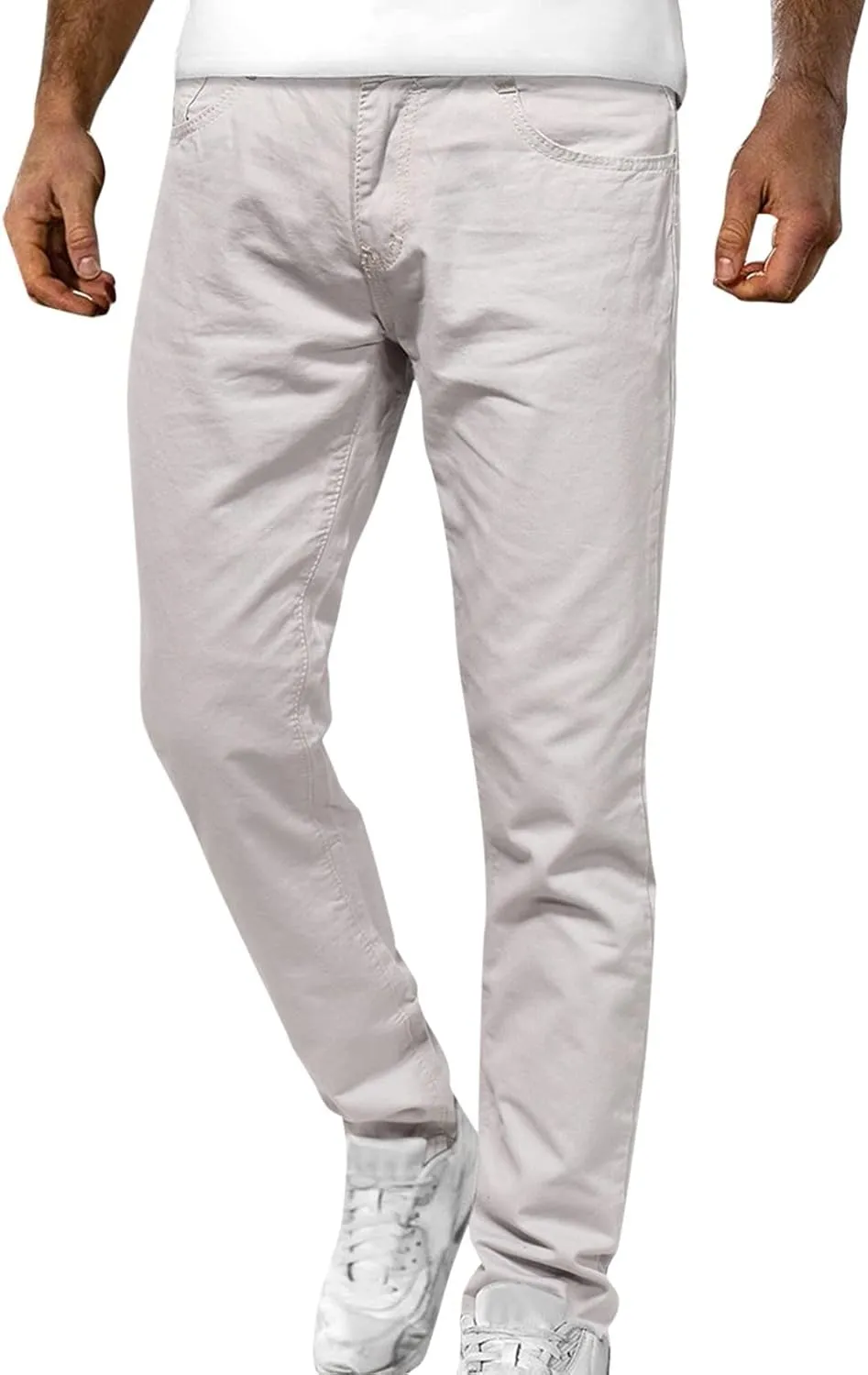 Button Men's Mid-waist Jeans With Pocket Jeans Casual Men's Zip Men's pants Key Relaxed Fit Jeans for Men