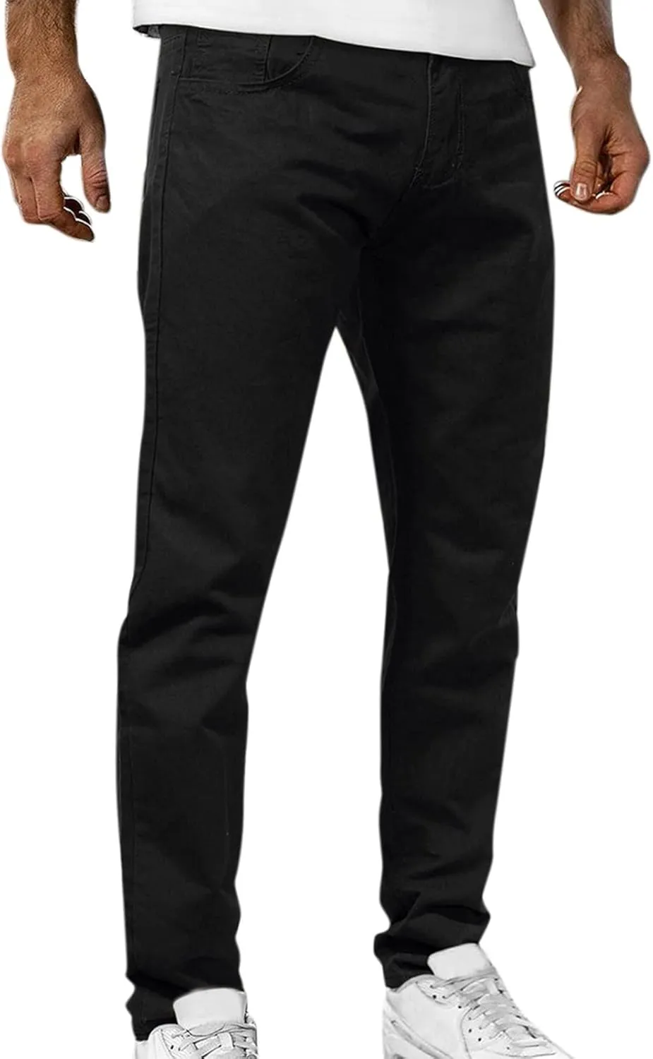Button Men's Mid-waist Jeans With Pocket Jeans Casual Men's Zip Men's pants Key Relaxed Fit Jeans for Men