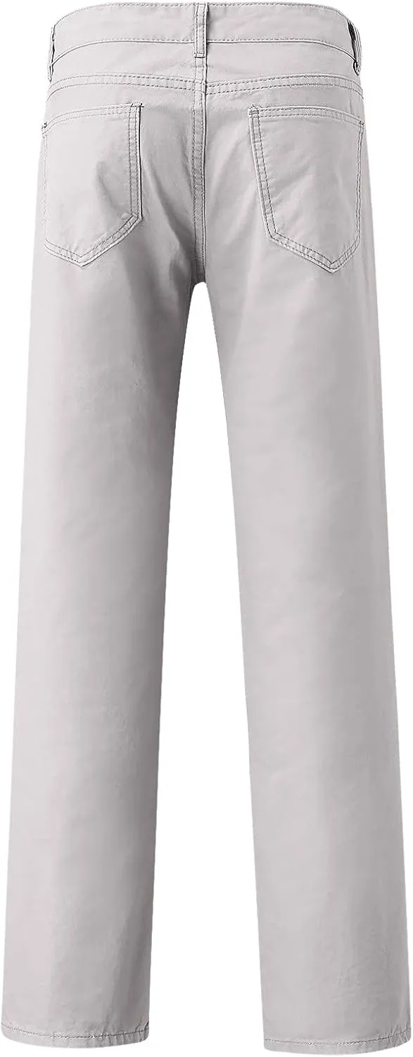 Button Men's Mid-waist Jeans With Pocket Jeans Casual Men's Zip Men's pants Key Relaxed Fit Jeans for Men