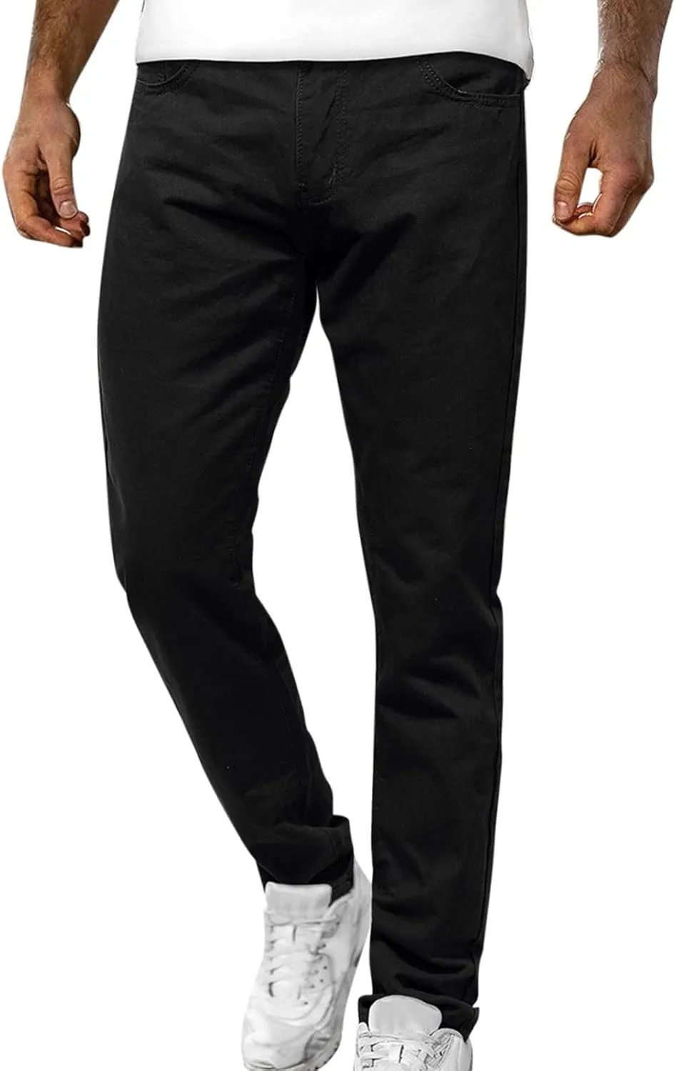 Button Men's Mid-waist Jeans With Pocket Jeans Casual Men's Zip Men's pants Key Relaxed Fit Jeans for Men