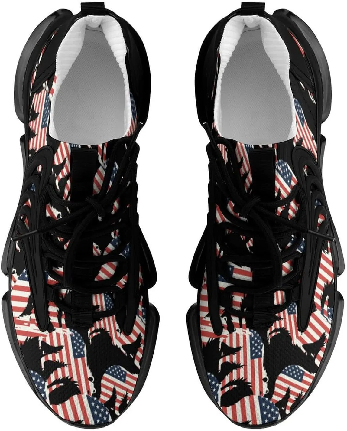 California Republic Bear American Flag Mens Sneakers Running Shoes Lightweight Athletic Shoes for Jogging Walking Gym