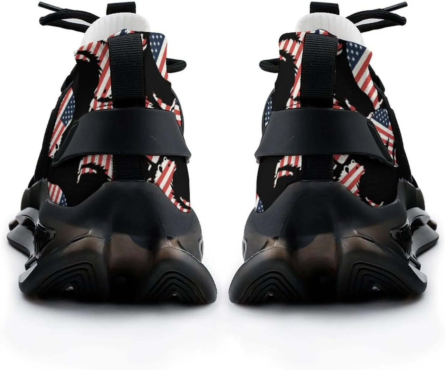California Republic Bear American Flag Mens Sneakers Running Shoes Lightweight Athletic Shoes for Jogging Walking Gym