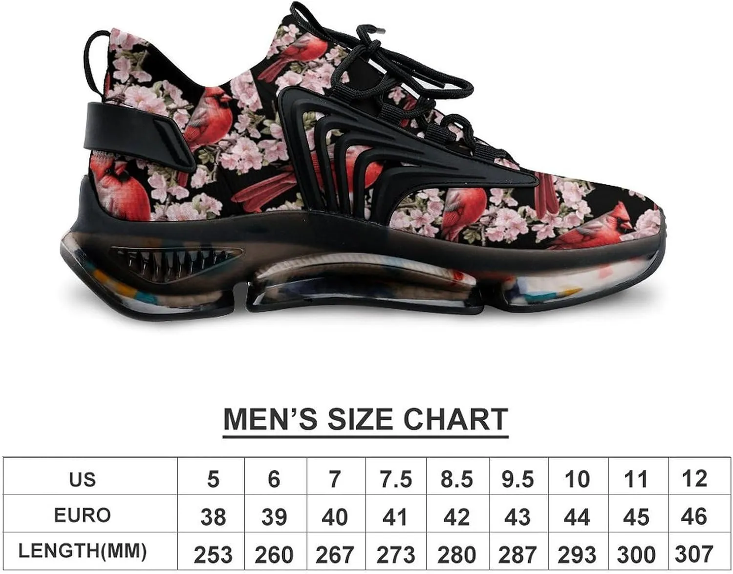 Cardinal Bird Mens Sneakers Running Shoes Lightweight Athletic Shoes for Jogging Walking Gym