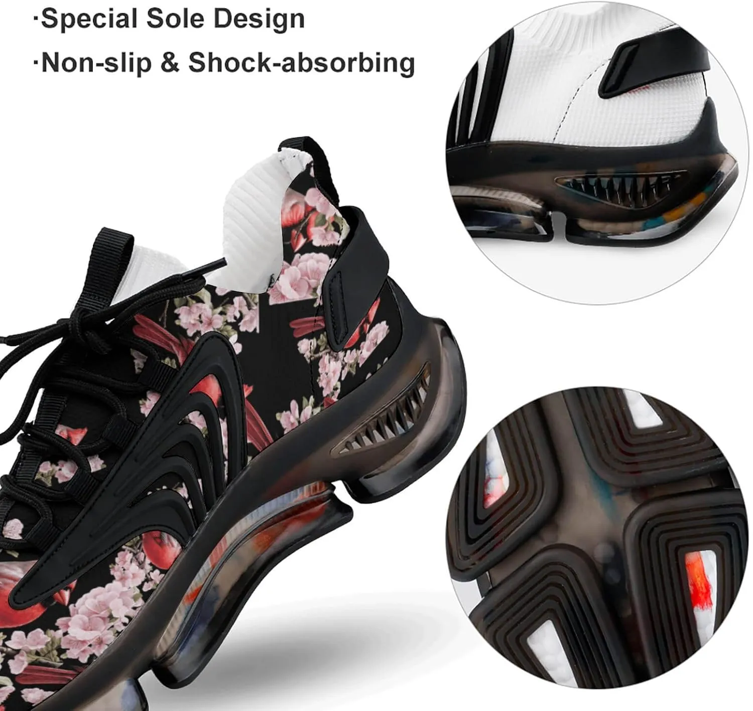 Cardinal Bird Mens Sneakers Running Shoes Lightweight Athletic Shoes for Jogging Walking Gym