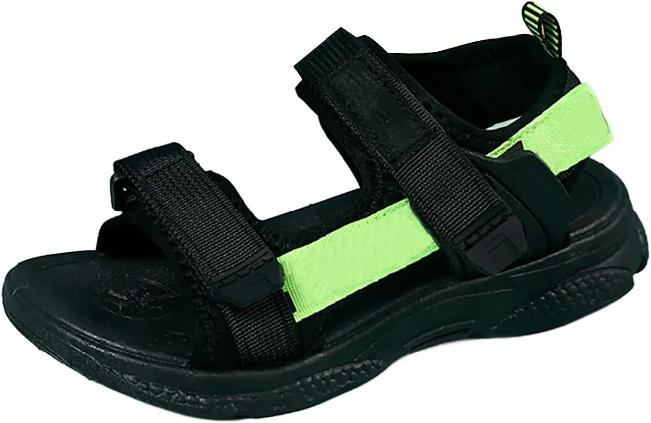 Children's Boys Summer Sports Sandals Hiking Beach Outdoor Open Toe Sports Sandals Boy Sandals (Green #1, 11.5 Little child)