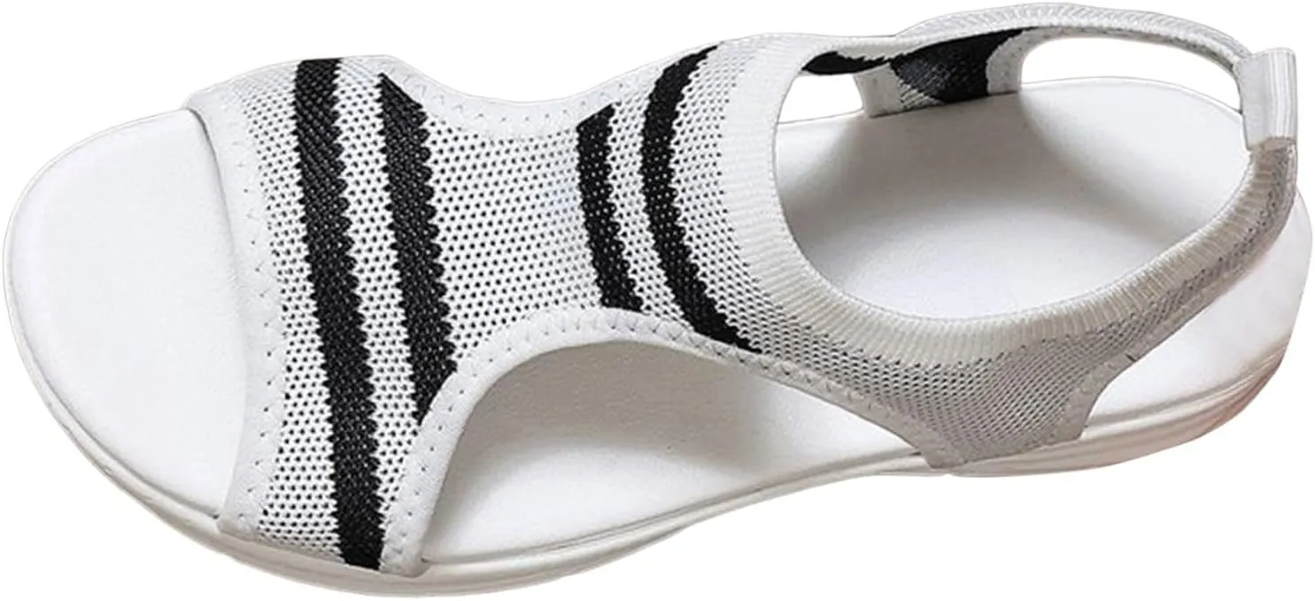 Comfortable Women's Trekking Sandals Orthopaedic Plantar Fasciitis Arch Support Sports Summer Sandal Wedges Shoes For Women Sandals With Breathable Mesh Comfortable Sandal