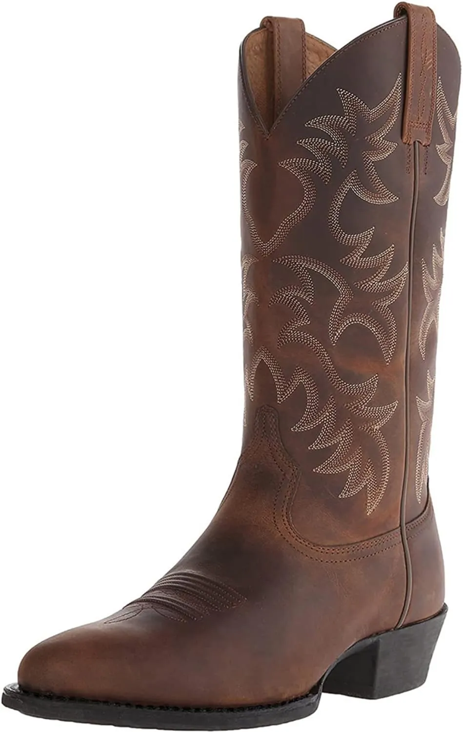 Cowboy Boots for Men Western Boots Durable Fashionable Retro Classic Embroidered Mid-Calf Snip Toe Boots