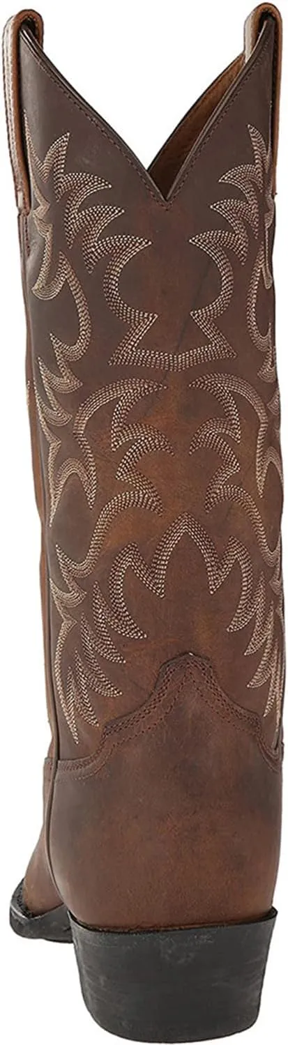 Cowboy Boots for Men Western Boots Durable Fashionable Retro Classic Embroidered Mid-Calf Snip Toe Boots