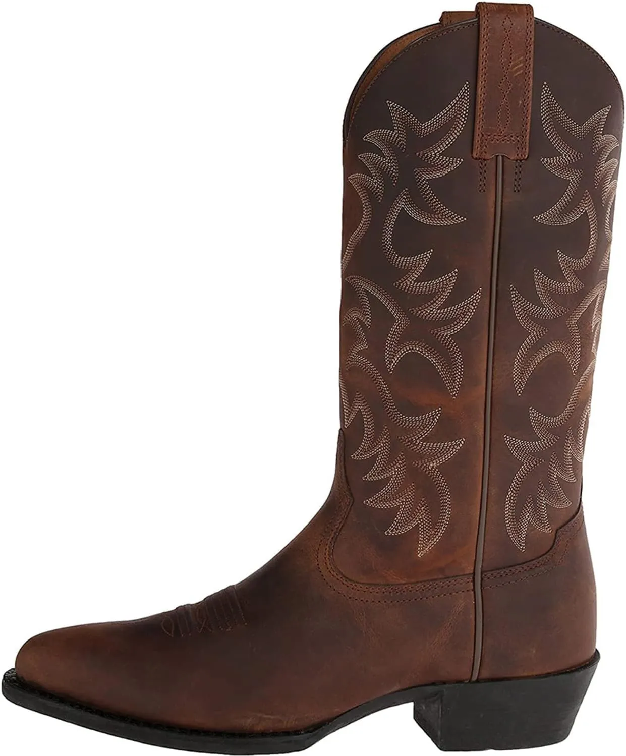 Cowboy Boots for Men Western Boots Durable Fashionable Retro Classic Embroidered Mid-Calf Snip Toe Boots