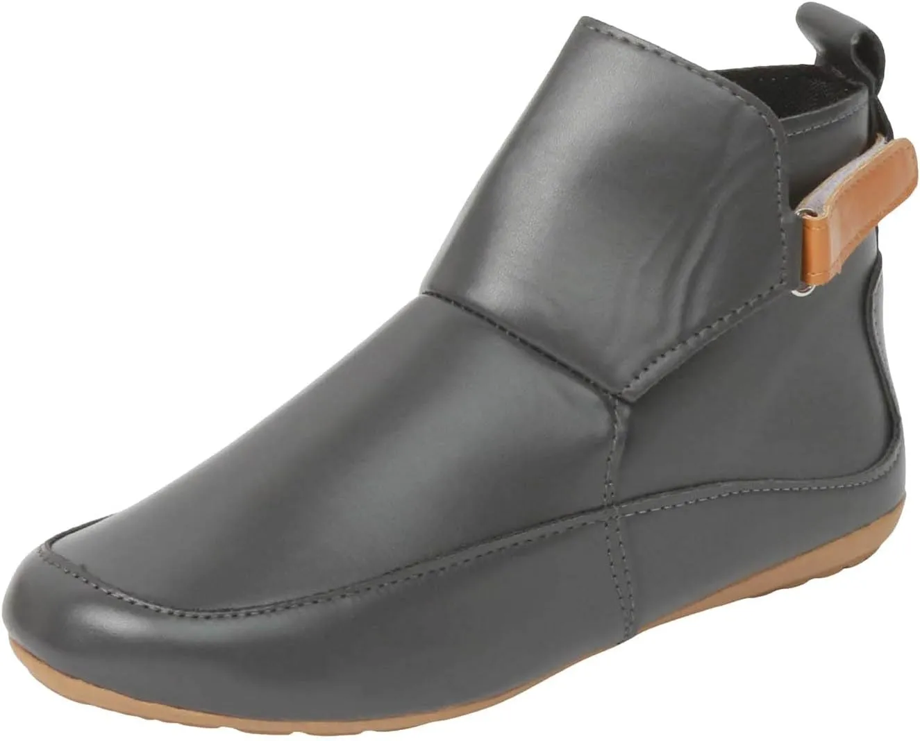 Cowboy Boots for Women Snow Boots Round Toe No Heel Arch Support Boots Side Zipper Vintage Leather Flat Booties